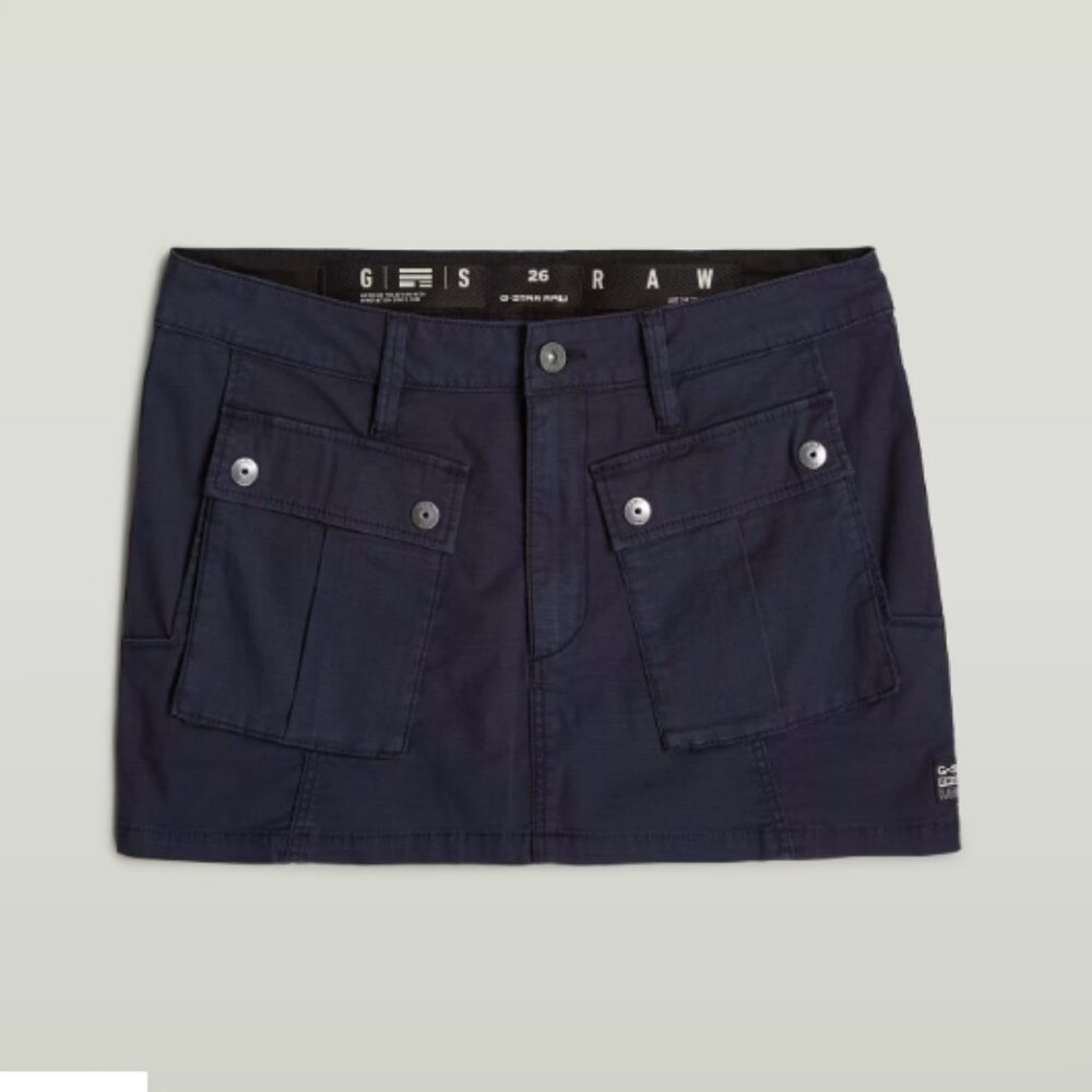 G-Star Mini Cargo Skirt Dark Blue Size 28 - Picture 2 of 8